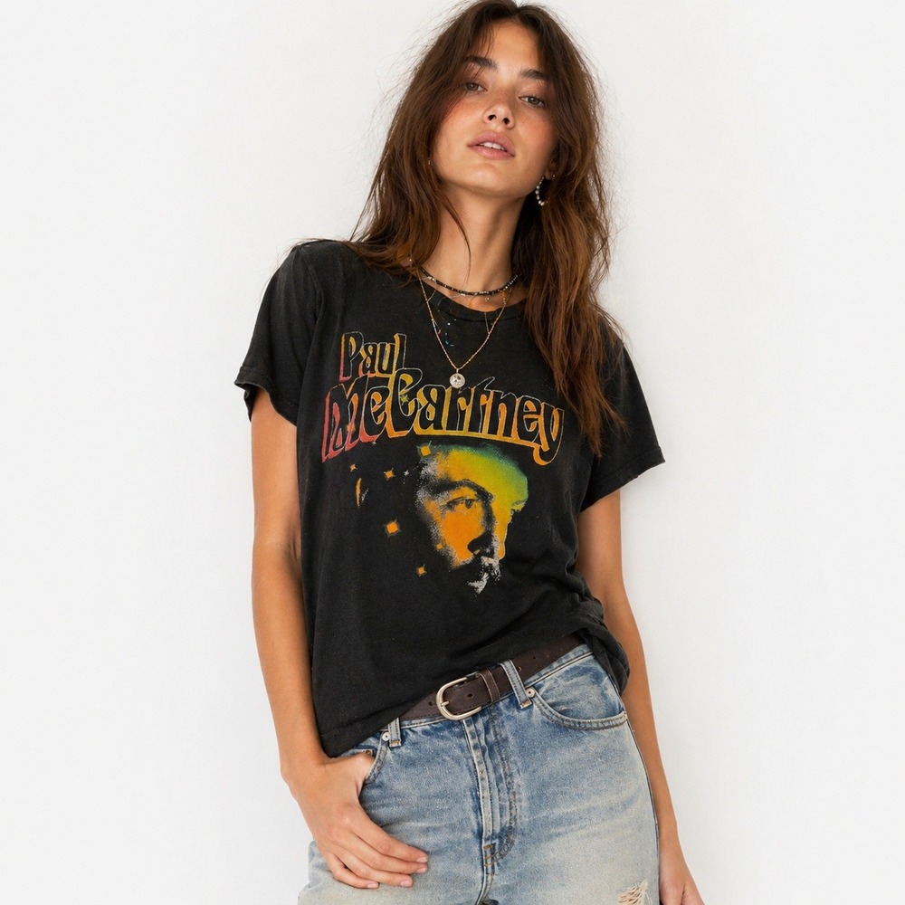 Paul McCartney Black Graphic Small The Beatles Rock Band Tour Tee
